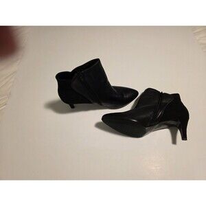 Stylish Armani Black Suede And Leather Booties Size 91/2